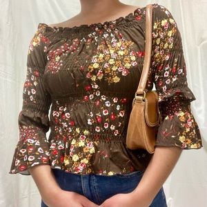 🌼Y2K Bebe Floral Off Shoulder Blouse🌼